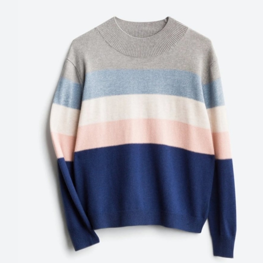 Stitches & Stripes Tennie Mock Neck‎ Pullover
